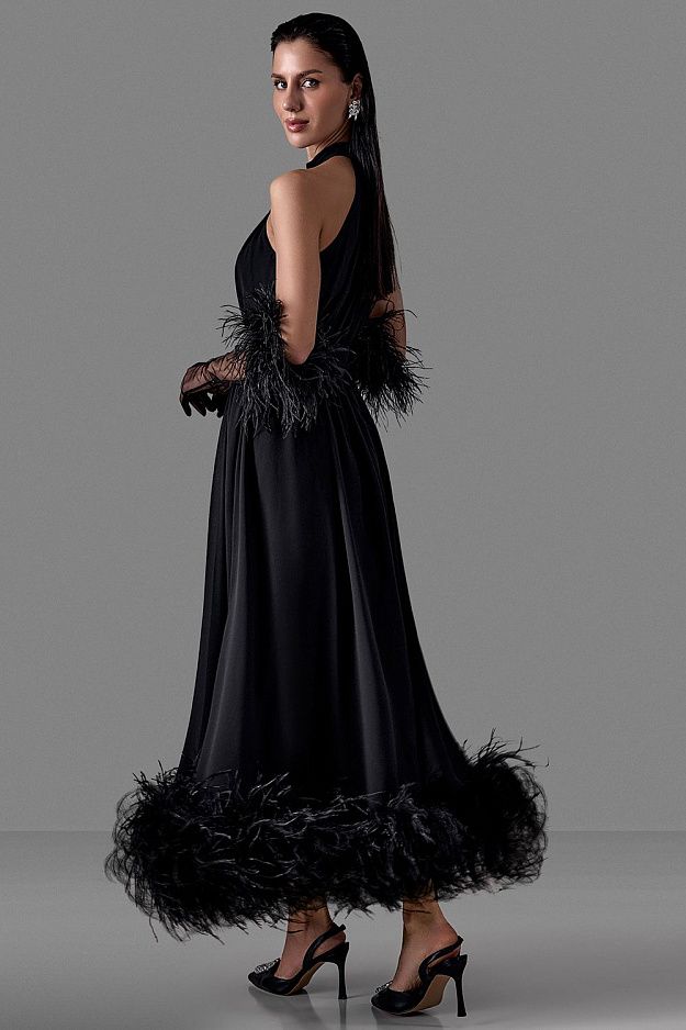 Halter-Neck Evening Dress