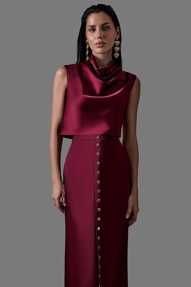 Straight Maxi Skirt With a Slit