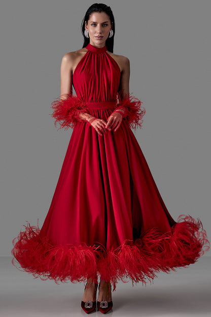 Halter-Neck Evening Dress