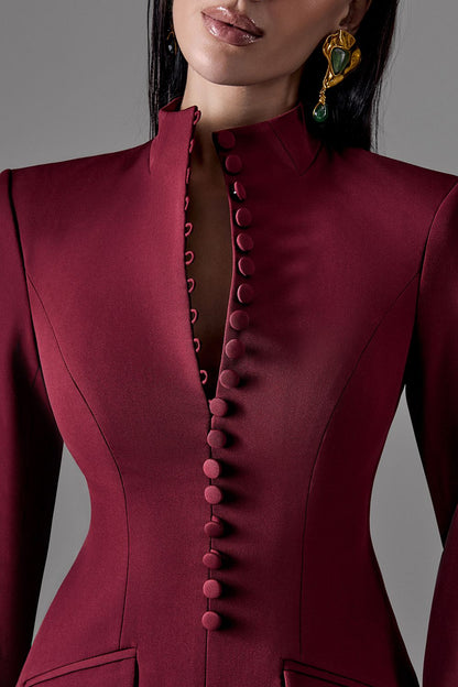 Button-Front Blazer Dress
