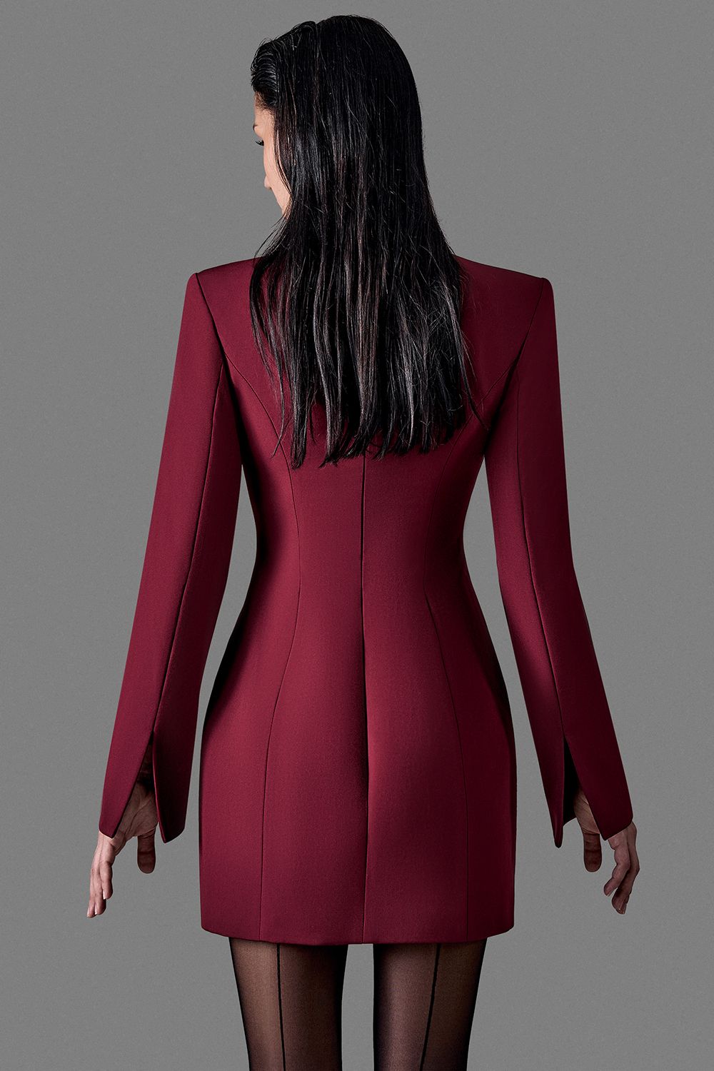 Button-Front Blazer Dress