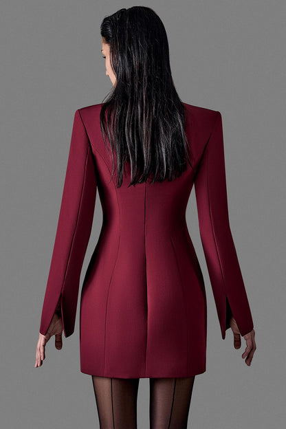 Button-Front Blazer Dress