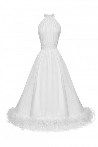 Halter-Neck Evening Dress