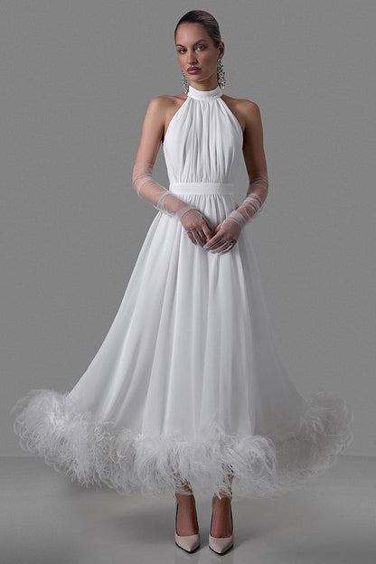 Halter-Neck Evening Dress