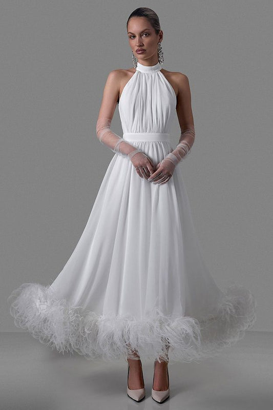 Halter-Neck Evening Dress