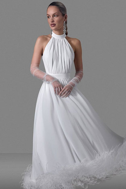 Halter-Neck Evening Dress
