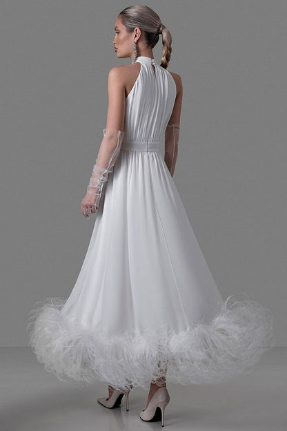 Halter-Neck Evening Dress