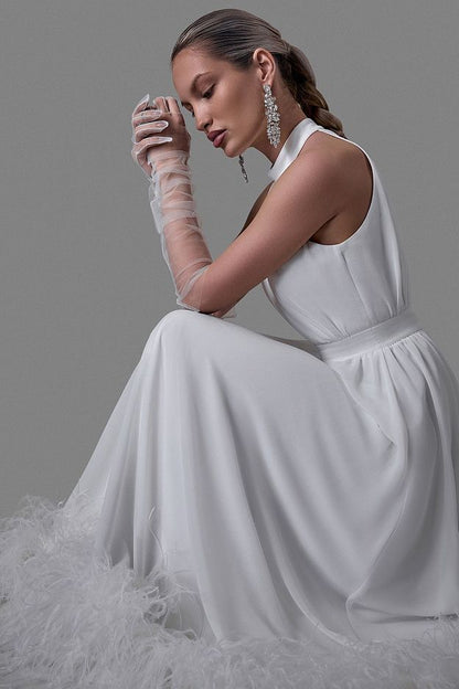 Halter-Neck Evening Dress