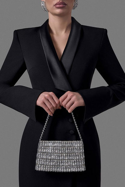 Suiting Fabric Maxi Tuxedo Dress