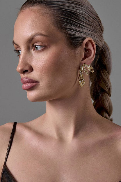 Gold-Tone Leaf Earrings