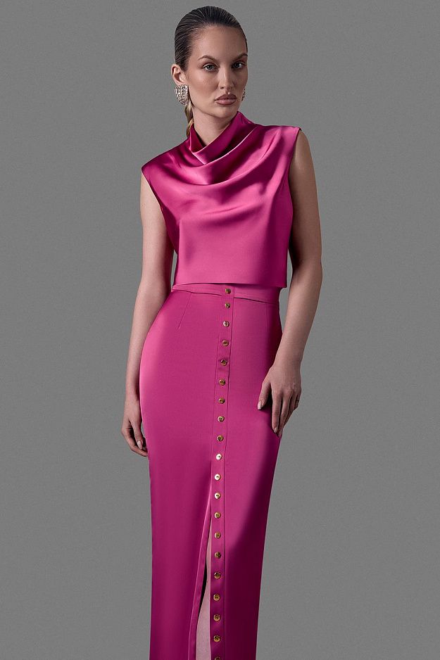 Satin Top With Draping