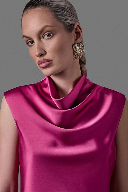 Satin Top With Draping