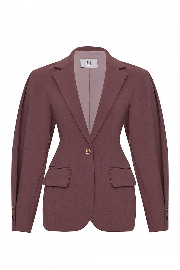 Fitted Silhouette Blazer with Statement Sleeves