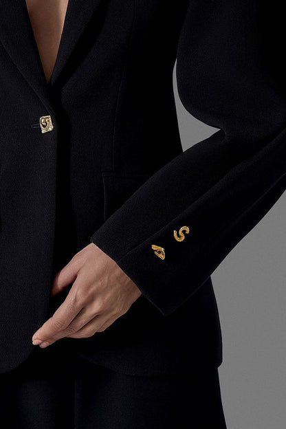 Fitted Silhouette Blazer with Statement Sleeves