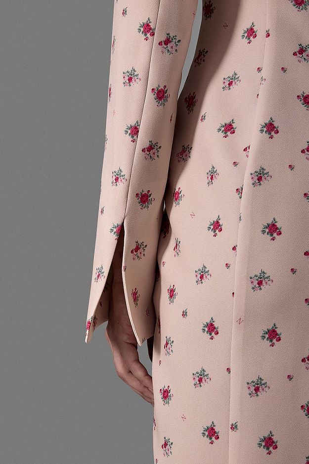 Fitted Midi Dress with Button Front