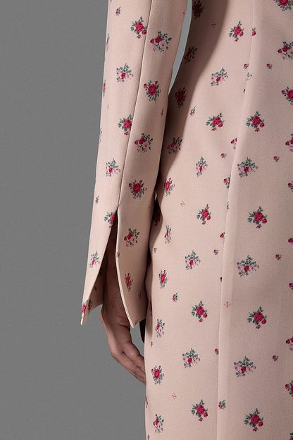 Fitted Midi Dress with Button Front