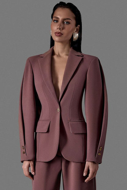 Fitted Silhouette Blazer with Statement Sleeves