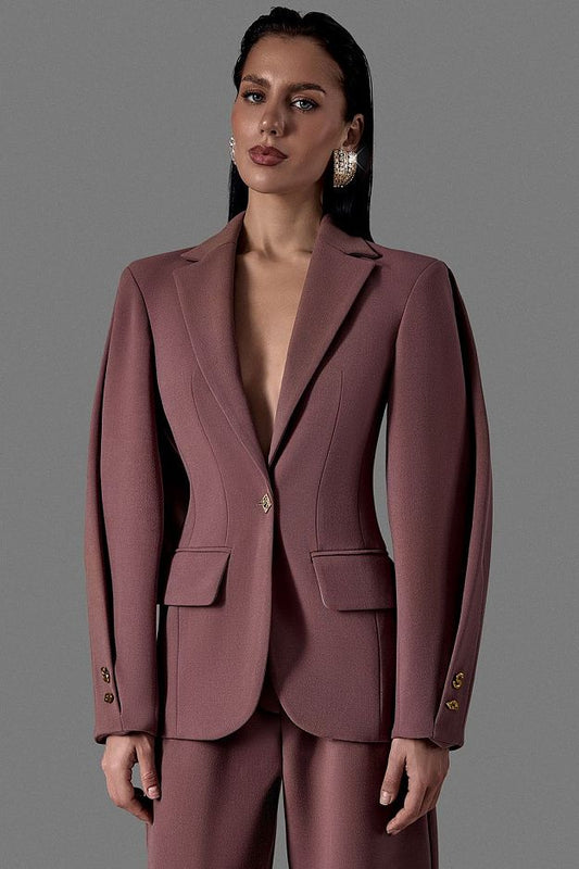 Fitted Silhouette Blazer with Statement Sleeves