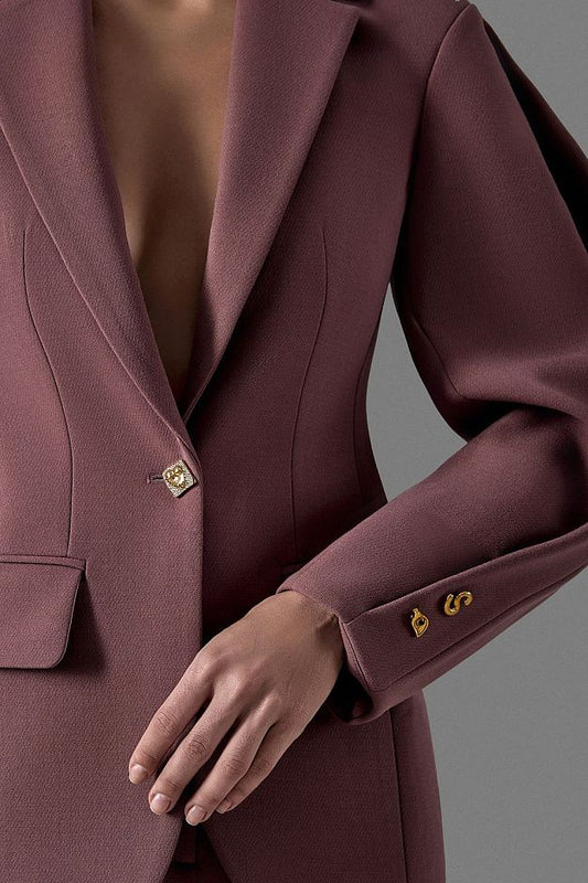 Fitted Silhouette Blazer with Statement Sleeves