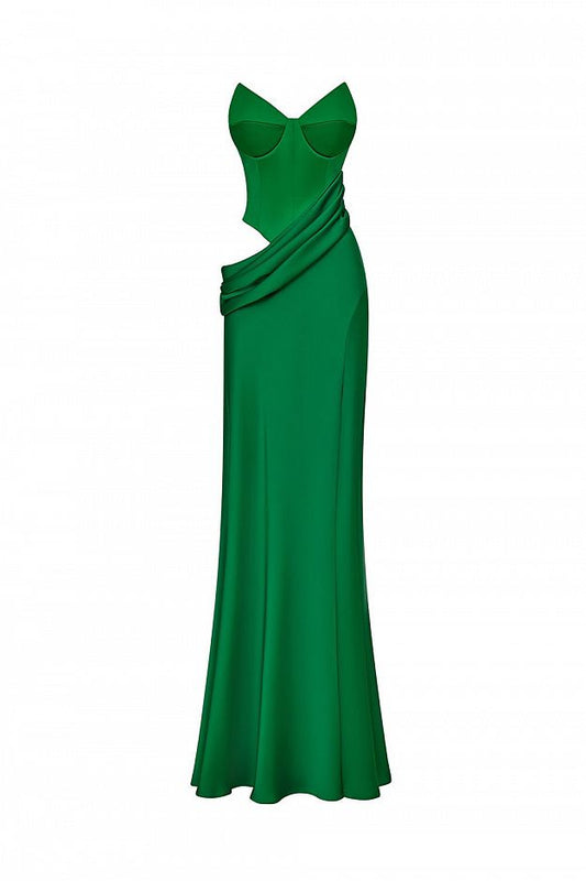 Maxi Evening Dress with Corset Bodice