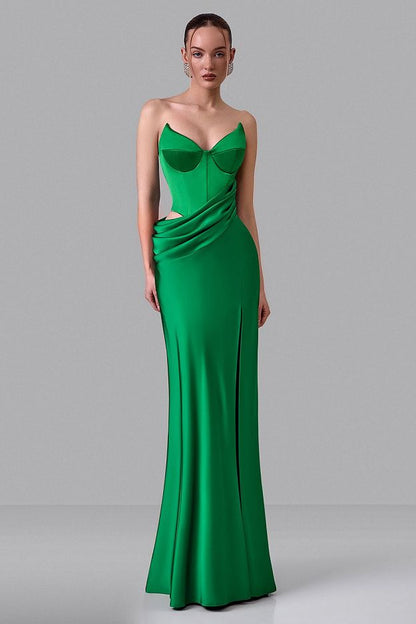 Maxi Evening Dress with Corset Bodice