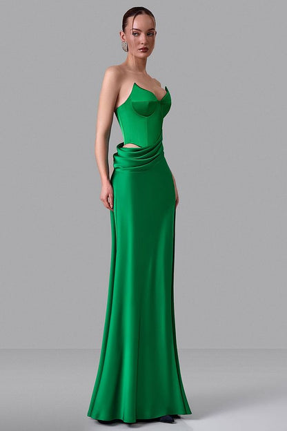Maxi Evening Dress with Corset Bodice