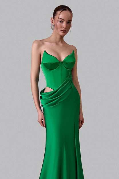 Maxi Evening Dress with Corset Bodice