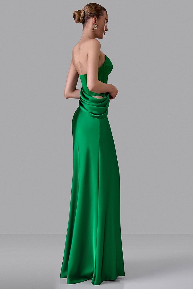 Maxi Evening Dress with Corset Bodice