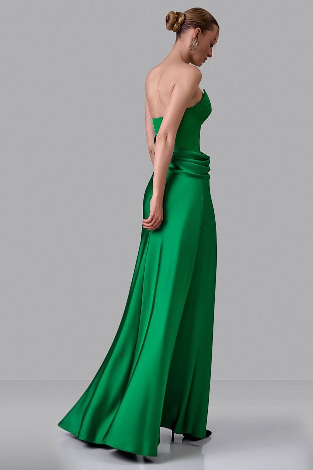 Maxi Evening Dress with Corset Bodice