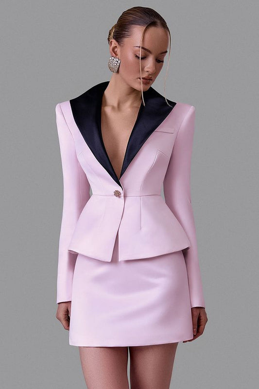 Tailored Blazer with Contrast Lapels