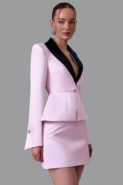 Tailored Blazer with Contrast Lapels