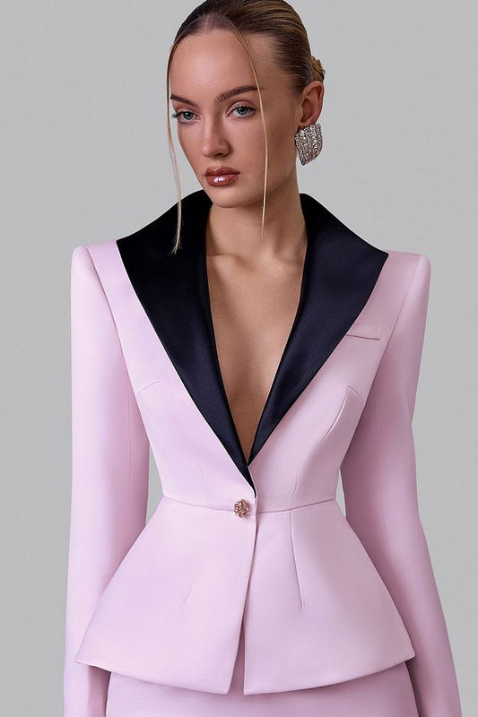 Tailored Blazer with Contrast Lapels