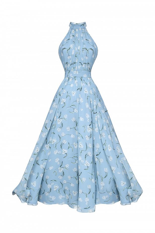 Draped Halter Neck Dress