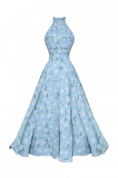 Draped Halter Neck Dress