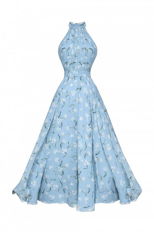 Draped Halter Neck Dress