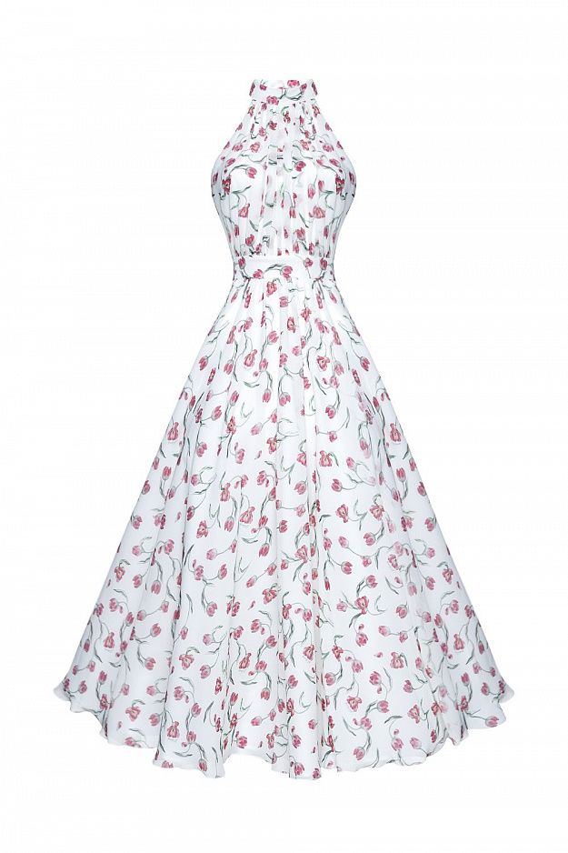 Draped Halter Neck Dress