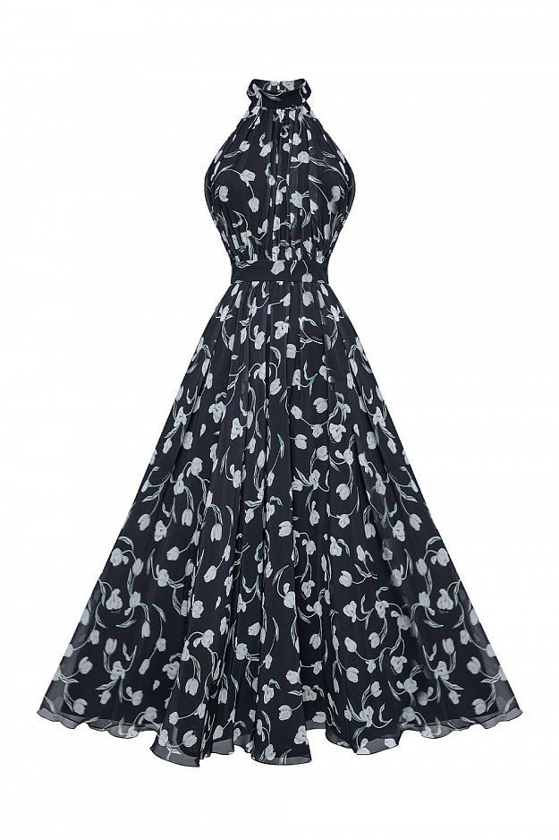 Draped Halter Neck Dress