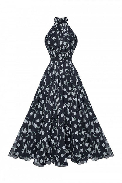 Draped Halter Neck Dress