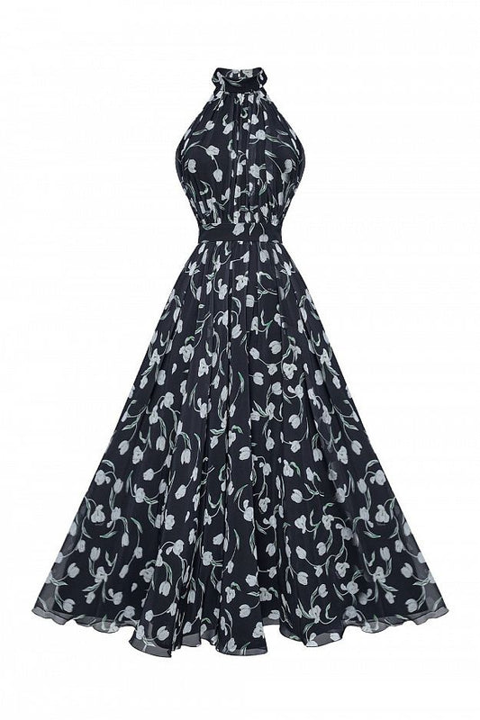 Draped Halter Neck Dress