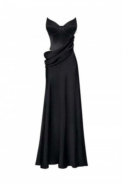 Maxi Evening Dress with Corset Bodice