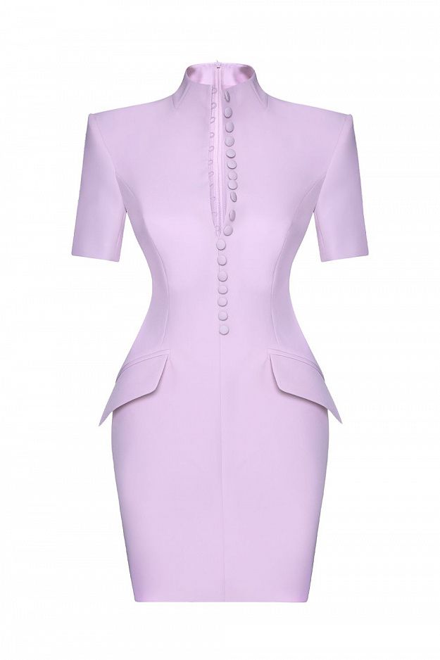 Mini Dress with Decorative Buttons