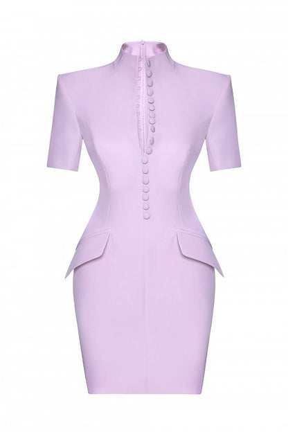 Mini Dress with Decorative Buttons