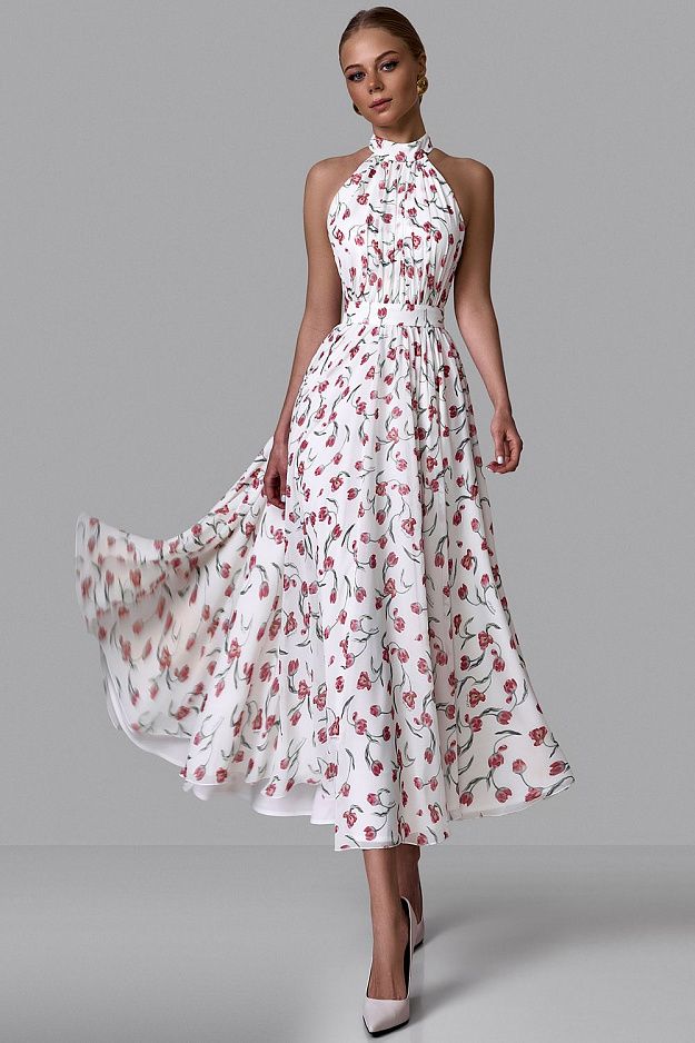 Draped Halter Neck Dress