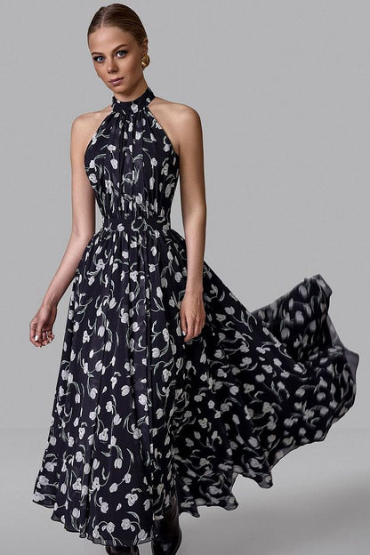 Draped Halter Neck Dress