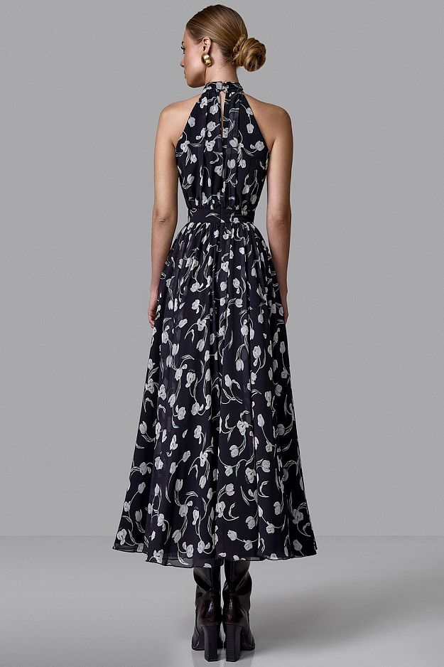 Draped Halter Neck Dress