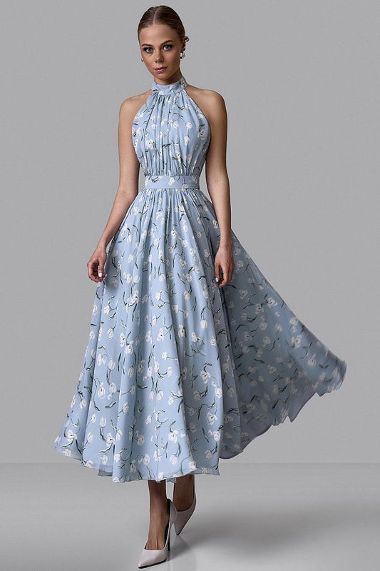 Draped Halter Neck Dress