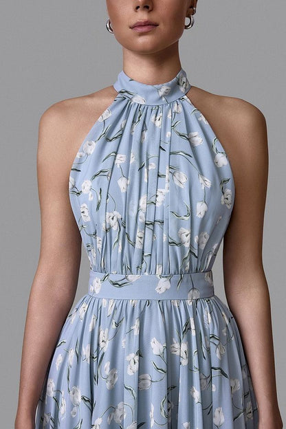 Draped Halter Neck Dress