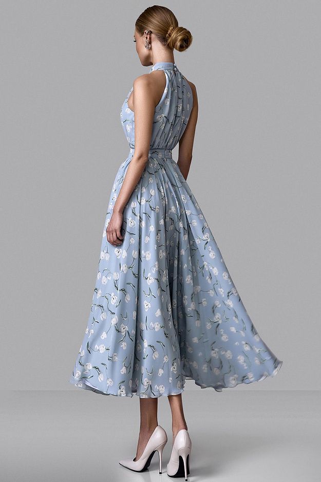 Draped Halter Neck Dress