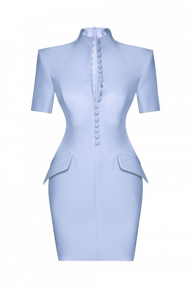 Mini Dress with Decorative Buttons
