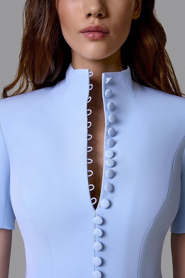 Mini Dress with Decorative Buttons